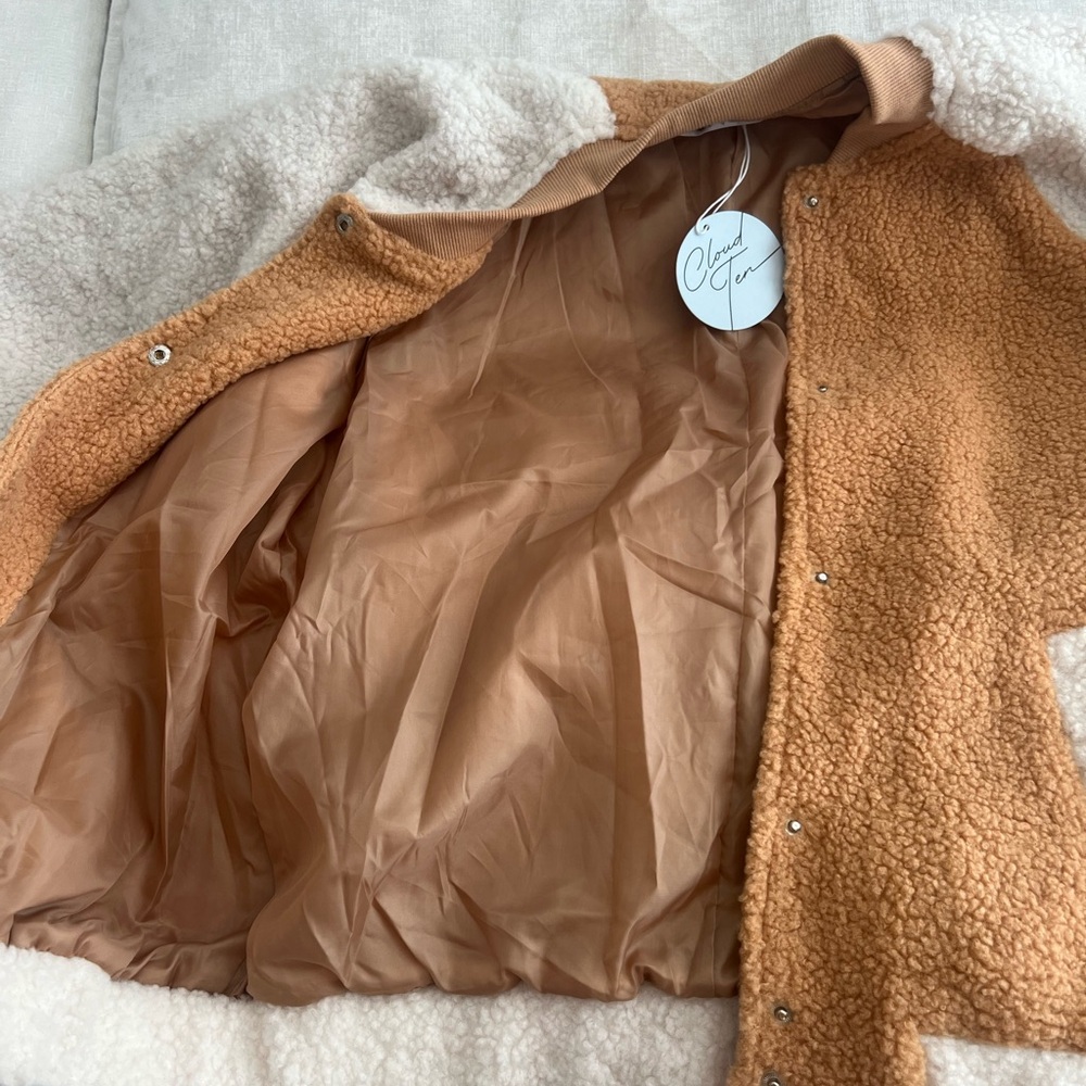 Cozy Brown and Cream Teddy Jacket - Picture 2 of 2